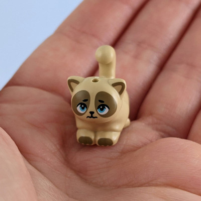 LEGO Katze Minifigur-Braune Angst Katze mit braunen Markierungen (Bommel)-Lego Friends