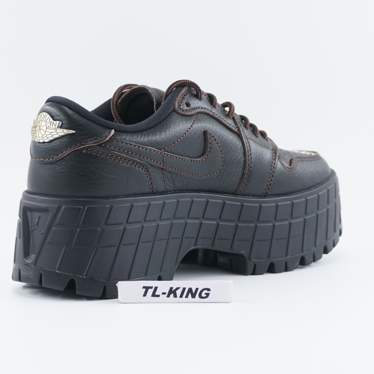 Nike WMNS Air Jordan 1 Brooklyn Low AJ Leather Black Cacao Rare