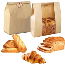 Large Paper Bread Bags for Homemade Sourdough-Bread Packaging Bag for Gifting...