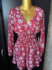 SUMMER SALE Red Mini Floral dress Fits women's Xsmall New With Tag