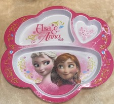 Zak Designs Disney Frozen Elsa  Anna Child's Divided Plate Pink