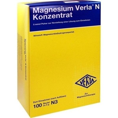 MAGNESIUM VERLA N Konzentrat Plv.z.H.e.L.z.Einn. 100 St. PZN 03395424