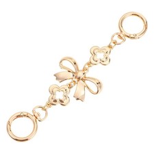 Prasacco Purse Extender Chain, Bow Pattern, 4.5 cm W x 16 L , Gold