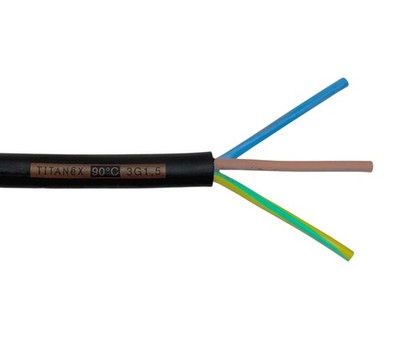 3G1,5mm² 3x1,5 TITANEX H07RN-F flexibel Gummischlauchleitung Kabel (Meterware)