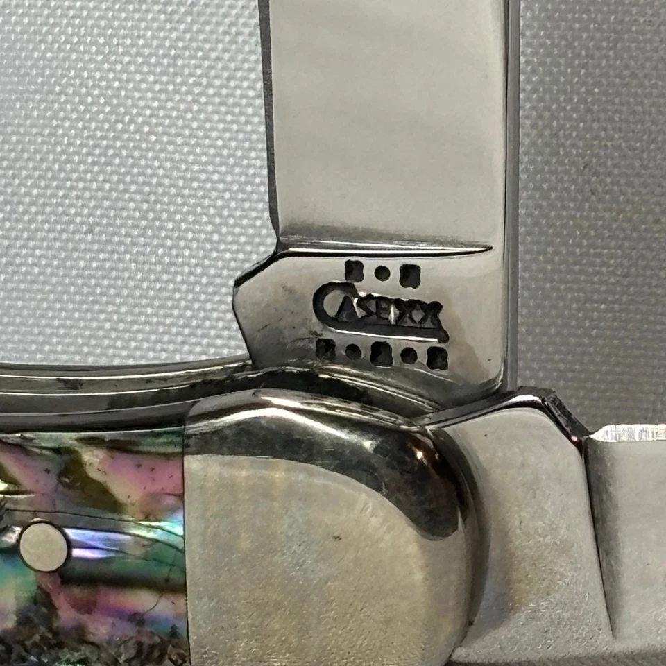 2002 Case XX Knife TH82165 Pocket Hunter SS Double Folding Blades Abalone Shell - Image 4 of 4