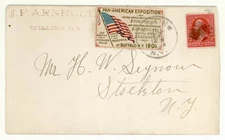 1899 Cover w/Rare BC8 Flag Buffalo Pan American Exposition Cinderella! Am Expo