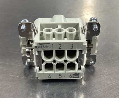 HARTING  HAN 6E-M-S  09330062601  16A 500V Connector.            4E-40
