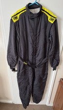 OMP First-S FIA Race / Rally Clubman Lightweight Suit Black/Yellow 58 -USED