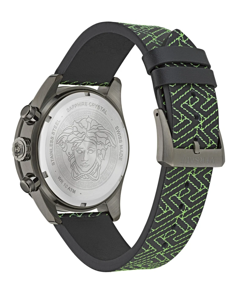 Reloj de moda Versace para hombre IP Gunmetal 43 mm con correa Foto 3 de 4