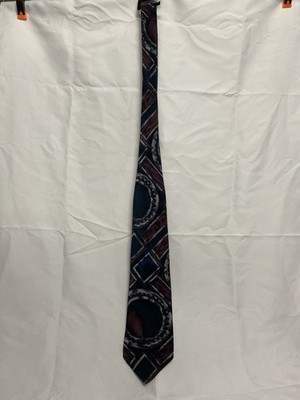 Pierre Cardin Vintage Silk Tie Geometric Abstract Blue Purple 90s Style