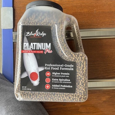 Blue Ridge Koi Fish Food 4.5lb - Koi Food 3/16” Platinum Pro Formula Goldfish...