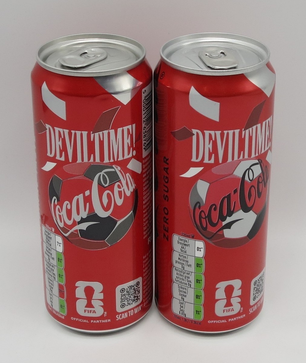 2x FIFA 2026 Coca-Cola & Coca-Cola Zero DEVILTIME 330ml cans FULL 2x FIFA 2026 Coca-Cola & Coca-Cola Zero DEVILTIME 330ml cans FULL