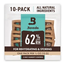 62% Two-Way Humidity Control Packs For Storing ½ oz – Size 4 – 10 Pack – Moistur