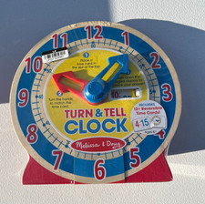 Melissa  Doug Turn  Tell Wooden Clock   Educational Learning Toy