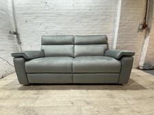 Oak Furniture Land Selby Plush Silver Electric Recliner 3 Seater Sofa