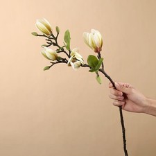5Pcs Artificial Magnolia Silk Flowers Branch Long Stem Wedding Party Home Decors