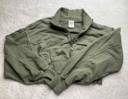 Top donna Offline by Aerie manica lunga verde cropped elasticizzato taglia large