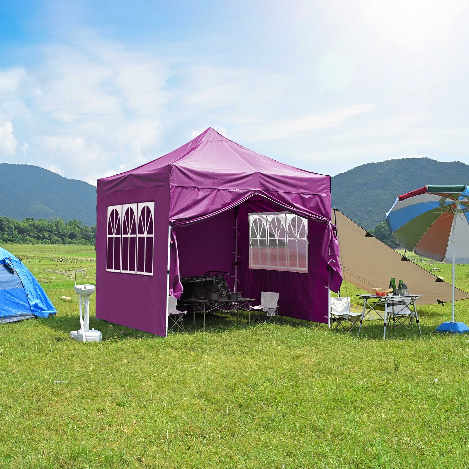 InstaHibit Privacy Sidewall Zipper UV30+ Fits 10x10ft Canopy Garden 1 Piece