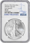 2025-(W) $1 American Silver Eagle MS69 Early Releases NGC
