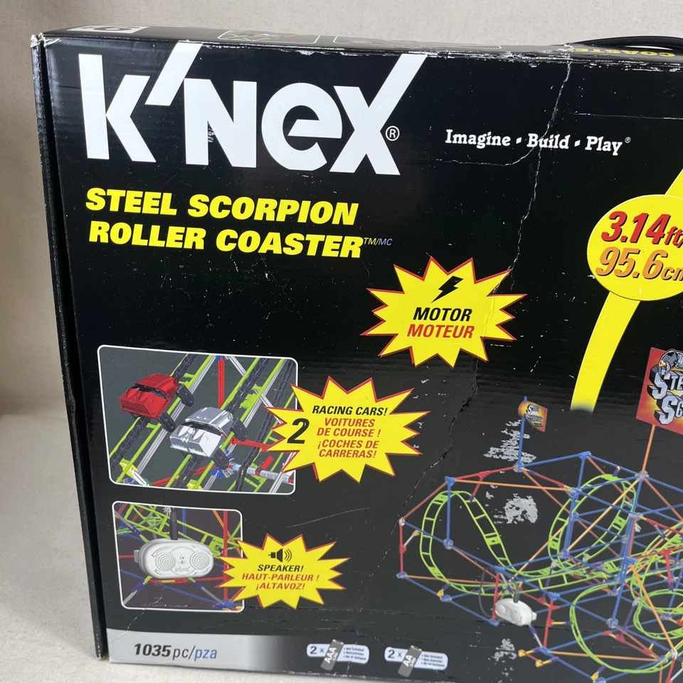 KNEX Steel Scorpion Roller Coaster 265300 1035 Pieces Open Box Complete NEW - Image 2 of 4