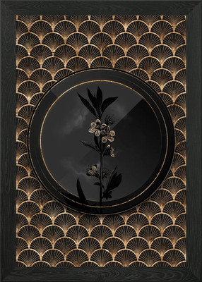 Schatten Gold Vintage Blume gerahmt Wandbild Poster Leinwanddruck Bild