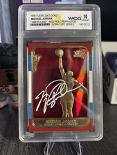 1998 Fleer 23kt Gold Michael Jordan 1986 Rookie Red Hot Holo Refractor Signature