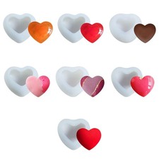 3D Love Heart Shape Decorations DIY Mold Handmade Ornaments UV Silicone Mould