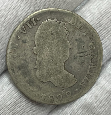 1899 Spanish Colony 2 Reals Silver Coin Low Grade