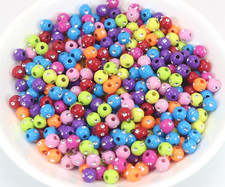 800 Mixed Colour Acrylic Sparkling Silver Dots Round Beads 5mm Spacer Crafts