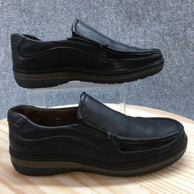 Henry Ferrera Shoes Mens Parker-300 Slip On Moc Loafer Black