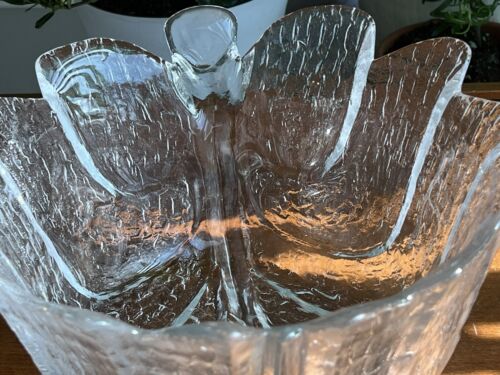 Vintage 1970’s Orrefors Eden Crystal “Leaf” Bowl Designed by Lars Hellsten - Picture 2 of 3
