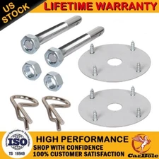 Racing Style Stainless Steel Mount Hood Pin Pins Plate Bonnet Lock Kit Universal