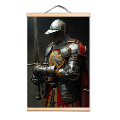 Medieval Crusader Knight Wall Art Decor Poster Knights Templar Scroll ...