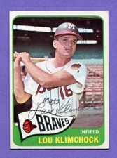 1965 Topps #542 Lou Klimchock Autograph Baseball Card w/ COA  Braves EX