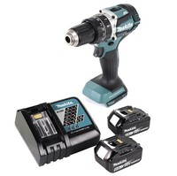 Makita Dhp 484 Rg Akku Schlagbohrschrauber 18 V 54 Nm + 2X Akku 6,0 Ah + Lader