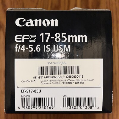 Brand New Canon EF-S 17-85mm f/4.0-5.6 IS USM Lens 9517A002 Original MSRP $599