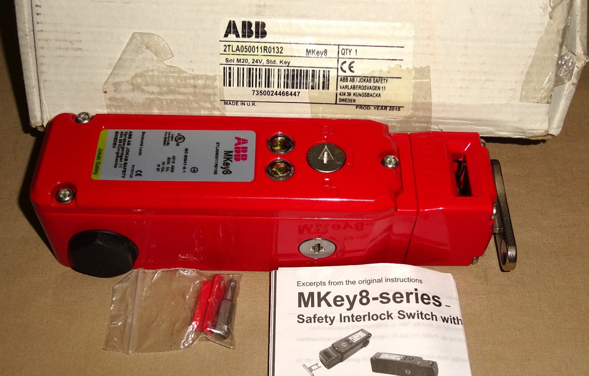 ABB 2TLA050011R0132 Safety Interlock Switch MKey 8 24VDC Jokab