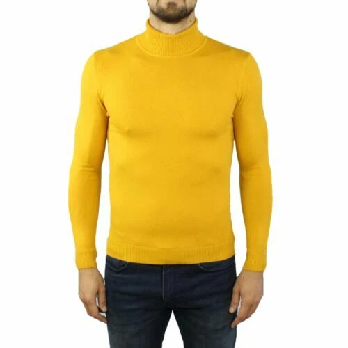 Maglioni e cardigan da uomo gialli in lana