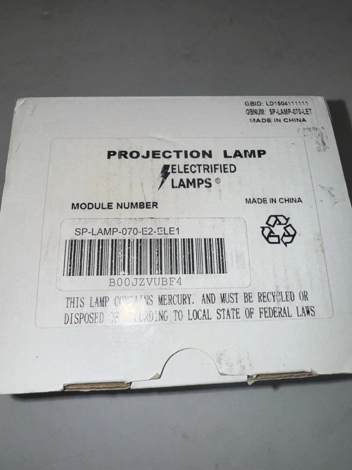 Projection Lamp Electrified Lamps | SP-LAMP-070-E2-ELE1 | SP-LAMP-070-LET READ - Image 2 of 4