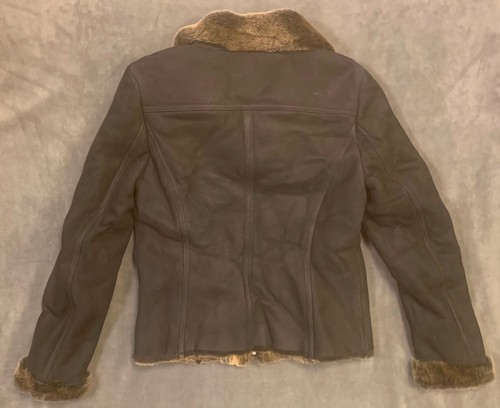 NEW LA NOUNELLE RENAISSANCE GENUINE SUEDE LEATHER SHEARLING JACKET SZ S SMALL - Picture 2 of 4