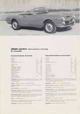 Alfa Romeo 2600 Spider 1964 Original UK Leaflet Sales Brochure