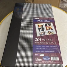 Pioneer Photo Album 204 4x6 Slip In Pockets Checkered Cover