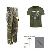 Kids Pack A2 Army Military Outdoor Dress Up Spitfire T-shirt Trousers DPM HMTC