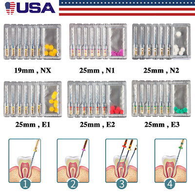 Dental Endodontic Root Super Rotary Files Engine Use Heat Activated 21-25mm