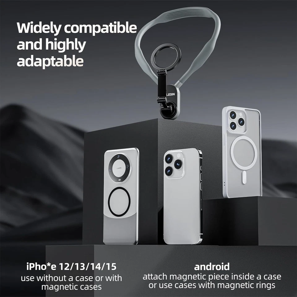 Selfie Mount Hand Free Magnetic Neck Mount Holder Video Record For Phone Gopro - Image 4 of 4