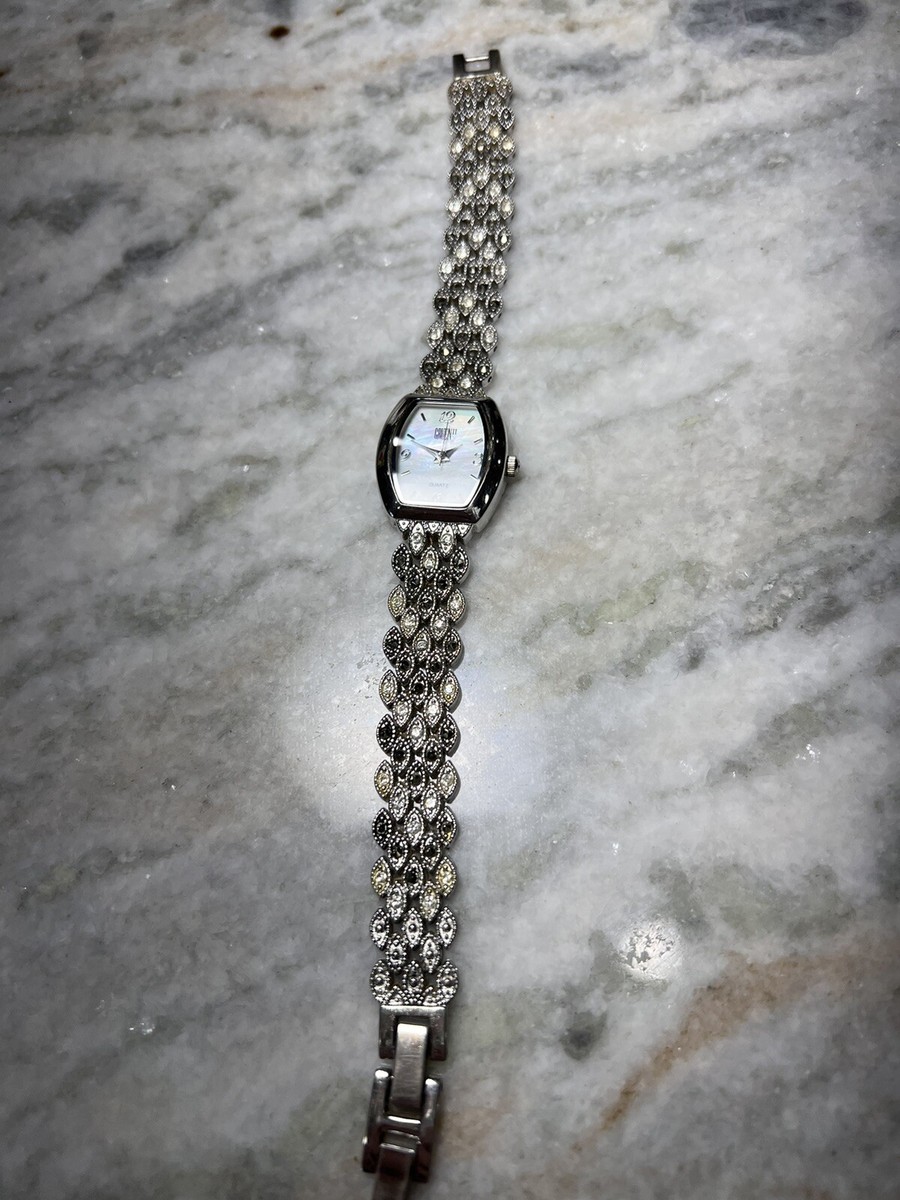 GRUEN II Quartz Silver-Tone Women\'s Bracelet Watch with Decorative Chain Vintage Gruen II Ladies Bracelet Silver Tone Watch, Crystal  main image 3