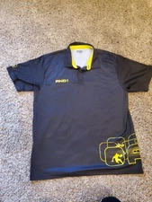 And1 Black and Yellow L Large Men's Polo Short Sleeve Shirt w/graphics