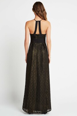 black gold foil dress Baltic Born Womens Azura Gown | Black + Gold | Color: Black and Gold main image 1