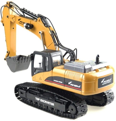 Excavateur Engin de Terrassement Full Metal 3 en 1 RC V3 1:14 2,4 GHZ Jaune - Photo 3/4