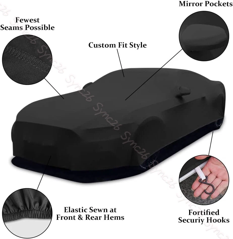 For Mazda MX-6 Indoor Satin Stretch Car Cover Scratch Dustproof BLACK Foto 4 de 4